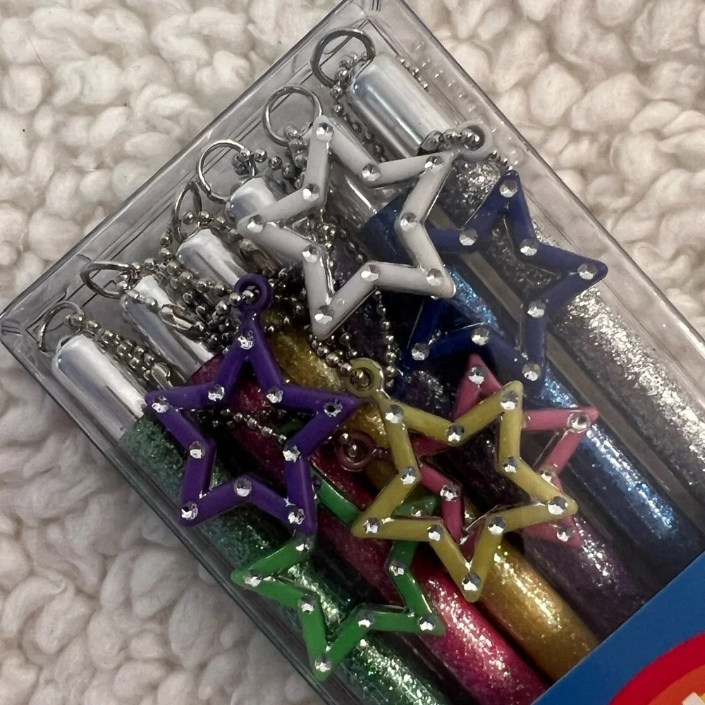 Int'l Arrivals/OOLY Lucky Charm Glitter Graphite 6 Pencils w/Star Charm Attached